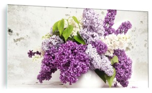 FOTO OBRAZ SZKLANY ŚCIENNY DO JADALNI KWIATY BZU BEZ