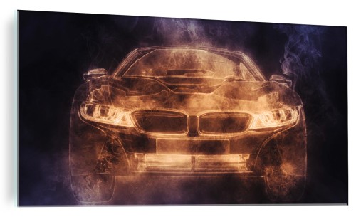 FOTO OBRAZ SZKLANY ŚCIENNY ABSTRAKCJA AUTO SAMOCHÓD
