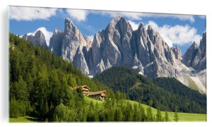 OBRAZ NA SZKLE ŚCIENNY do salonu widok na góry szczyty
