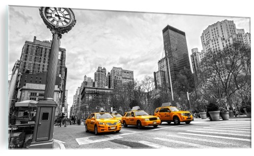 NOWOCZESNY FOTO OBRAZ SZKLANY STREET TAXI NEW YORK
