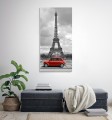 NOWOCZESNY FOTO OBRAZ SZKLANY PARYŻ EIFFEL AUTO