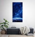 FOTO OBRAZ NA SZKLE DO SYPIALNI KOSMOS ZIEMIA GWIAZDY