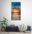 FOTO OBRAZ NA SZKLE SZKLANY ZACHÓD SŁOŃCA PLAŻA WYDMY