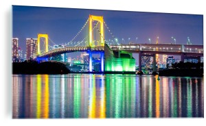 OBRAZ ZE SZKŁA SZKLANY KOLOROWY MOST ŚWIATŁA 