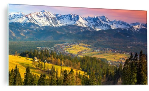 OBRAZ ZE SZKŁA SZKLANY DO SALONU TATRY GÓRY LAS