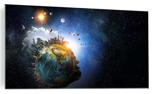 FOTO OBRAZ SZKLANY ABSTRAKCJA ZIEMIA KOSMOS