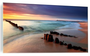OBRAZ NA SZKLE SZKLANY DO SALONU MORSKA FALA PLAŻA