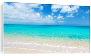 NOWOCZESNY SZKLANY FOTO OBRAZ LAZUROWE MORZE PLAŻA