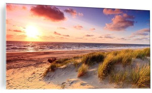 NOWOCZESNY SZKLANY FOTO OBRAZ Morze Plaża Wydmy