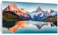 SZKLANY FOTO OBRAZ DO SALONU KRAJOBRAZ GÓRY JEZIORO