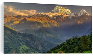 SZKLANY FOTO OBRAZ DO SALONU KRAJOBRAZ GÓRSKI SZCZYTY GÓR