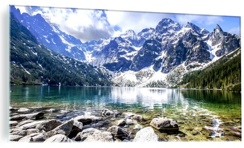 OBRAZ NA SZKLE SZKLANY DO SALONU Morskie Oko Jezioro