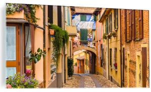 OBRAZ SZKLANY ŚCIENNY DO SALONU ZABYTKOWA ULICZKA ALEJKA