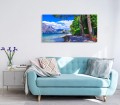 NOWOCZESNY OBRAZ SZKLANY WYBRZEŻE WIDOK NA GÓRY 