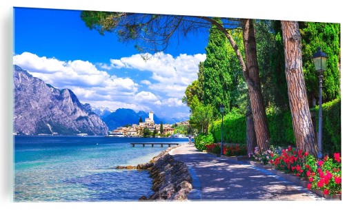 NOWOCZESNY OBRAZ SZKLANY WYBRZEŻE WIDOK NA GÓRY 