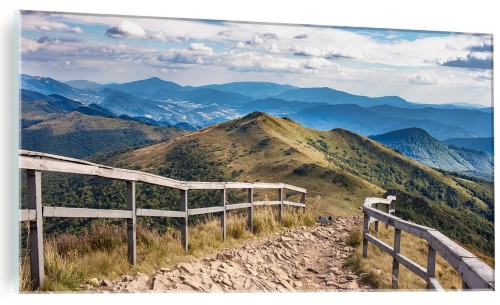 OBRAZ SZKLANY NA SZKLE Bieszczady Bieszczadzki szlak góry