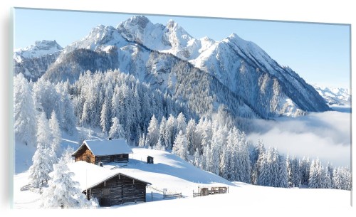 OBRAZ SZKLANY NA SZKLE ZIMOWY GÓRSKI KRAJOBRAZ GÓRY