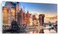 NOWOCZESNY FOTO OBRAZ NA SZKLE Gdańsk kamienice statki