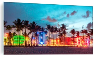NOWOCZESNY FOTO OBRAZ NA SZKLE KURORT PLAŻA MIAMI