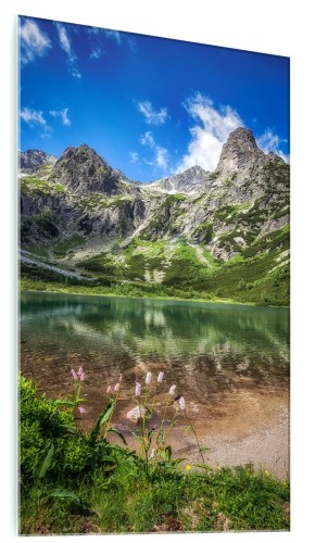 NOWOCZESNY FOTO OBRAZ NA SZKLE Zielony Staw Tatry