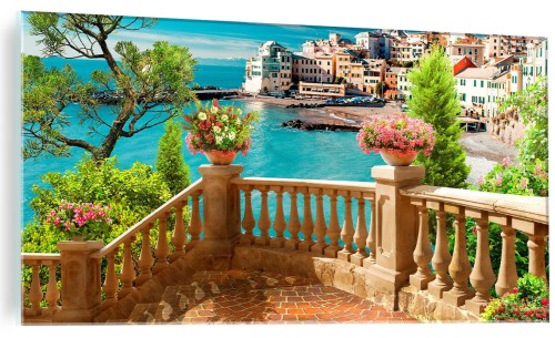 FOTO OBRAZ NA SZKLE DO SALONU WIDOK NA ZATOKĘ