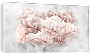 FOTO OBRAZ SZKLANY DO SALONU ELEGANCKIE KWIATY BETON