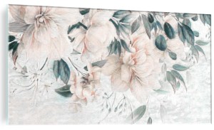 NOWOCZESNY FOTO OBRAZ SZKLANY DO SALONU DELIKATNE KWIATY