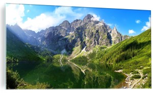 FOTO OBRAZ SZKLANY DO SALONU Tatry Góry Morskie Oko