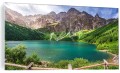 Obraz na szkle szklany do salonu MORSKIE OKO JEZIORO TATRY GÓRY