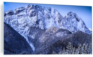 Foto obraz na szkle widok na Giewont Tatry zimą góry