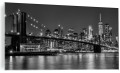Obraz na szkle szklany NOWOCZESNY Brooklyn most czarno biały 