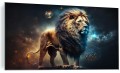 Foto Obraz Szklany do salonu KRÓL LEW ABSTRAKCJA