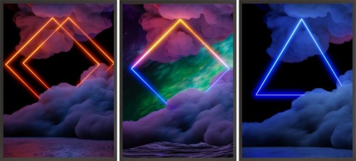 Zestaw dekoracyjnych plakatów geometria abstrakcja