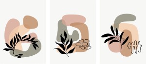 ABSTRAKCYJNE OBRAZY PLAKATY ZESTAW abstrakt rośliny