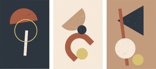 OBRAZY ABSTRAKCYJNE PLAKATY ZESTAW GEOMETRIA FIGURY