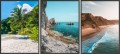 OBRAZY DO SALONU PLAKATY ZESTAW PLAŻA OCEAN PALMY