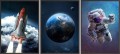 OBRAZY NOWOCZESNE PLAKATY ZESTAW KOSMOS KOSMONAUTA