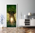 FOTOTAPETA OKLEINA NA DRZWI MAGICZNE DRZEWO LAS
