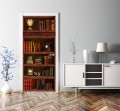 Naklejka OKLEINA na drzwi w stylu retro biblioteka regał książki