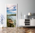 Naklejka FOTOTAPETA na drzwi JEZIORO NATURA ŁÓDKA