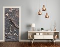 ELEGANCKA FOTOTAPETA OKLEINA NA DRZWI szary rose gold marmur