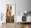 Naklejka na drzwi samoprzylepna styl boho natura zboże