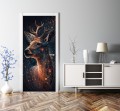 FOTOTAPETA OKLEINA NA DRZWI NOWOCZESNA SZTUKA JELEŃ ABSTRAKCJA