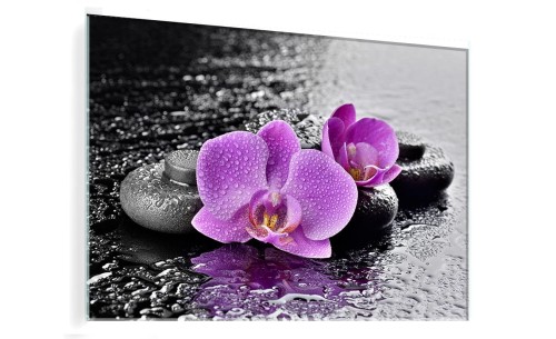 ELEGANCKI OBRAZ SZKLANY FIOLETOWA ORCHIDEA STORCZYK ZEN