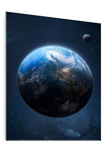OBRAZ SZKLANY PLANETA ZIEMIA WIDOK Z KOSMOSU