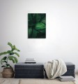 OBRAZ SZKLANY DO SALONU LIŚCIE BANANOWCA DŻUNGLA