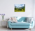 OBRAZ SZKLANY DO SALONU GÓRY LAS ZIELEŃ 