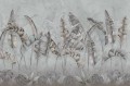 Fototapeta do salonu sypialni TROPIKALNE LIŚCIE BETON