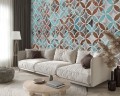 FOTOTAPETA DO SALONU SYPIALNI KAFLE MOZAIKA RETRO
