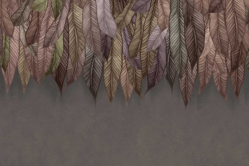 FOTOTAPETA DO SALONU SYPIALNI ZIELONE ZWISAJĄCE LIŚCIE 3D 